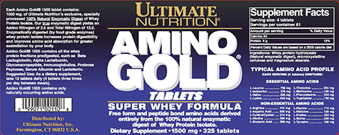 Ultimate Nutrition Issues Allergy Alert on Possible Undeclared Milk Allergen in Amino Gold Products